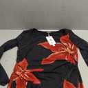 MEROKEETY Women's 2026 Wedding Guest Dress Bodycon Long Sleeve Square Neck Ruched Mesh Cocktail Party Holiday Midi Dresses (X-Large, Black Red)