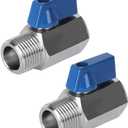 316 Stainless Steel Shut Off Valve 3/8" NPT Male x 3/8" NPT Female Ball Valve for Water Fuel Air (Pack of 2)