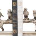 Decorative-Bookends Birds Book-Ends Heavy Duty - Unique Book Ends to Hold Books Heavy Duty Antique Book Stoppers for Shelf Office Desk Books Stand Organizer 2.3 LBS 4.75 * 4 * 6 in Newman House Studio