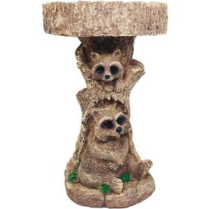 Resin Raccoon Garden Animal Statue Raccoon Birdfeeder Raccoon Shaped Sculptures Figurine Decoration Statue for Yard,Patio,Lawn Art Decoration, Housewarming Gift