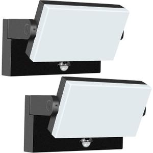 40W LED Wall Pack Lights Outdoor Motion Sensor,360 Rotation 5000K 6000K 4000K Selectable Exterior Flood Lighting Fixture Sconce for Porch Garage Patio