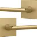 Mega Handles Prime Dummy Lever, Door Handle for Closet or French Doors, Single Side Door Levers, Non-Turning, Fits All Standard Door Sizes, Covered Screws Included - Satin Brass (2 Pack) 5"