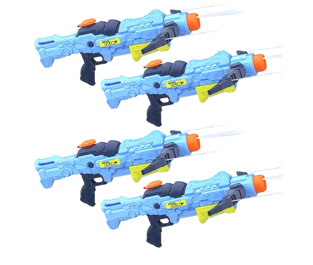 Water Guns for Adults Kids 6-12+, Super Water Blaster Soaker Pistol Guns 4 Pack, 4 Jet Modes Powerful Pump Crossbows Gun, 32FT Long Range Water Guns for Family Summer Party Activities Beach Pool Yard