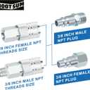 3/8 High Flow Air Hose Fittings Set, 3PCS 3/8 Body I/M Industrial Air Coupler and 6PCS 3/8 Body Air Plug with 3/8 Inch NPT Threads Size, 10PCS Air Compressor Accessories Quick Connect Set