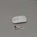 WREANU Wireless Bluetooth Mouse Rechargeable Laptop Mice with LED Lights Silent Slim Use(BT5.2 & USB 2.4G Portable Receiver) Dual Mode Computer Mouse for Laptop/iPad/Tablet/Apple/Computer/Mac(White)