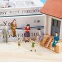 Namalu 14 Pcs 1: 25 Scale Miniature People Figurines Tiny Painted Model Train People Mini Architectural Plastic Small Dollhouse Figures for Projects Diorama Village