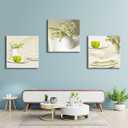 Wieco Art 3 Piece Floral Giclee Canvas Prints Wall Art Elegant Life Pictures Paintings for Living Room Kitchen Bathroom Home Decor Large Modern Gallery Wrapped Contemporary Pretty Flowers Artwork L, 20 x 20 inches