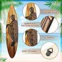 Yousoontic 3 Pcs Carved Surfboard Wall Decor 23.6" x 5.2" Large Wooden Beach Turtles Hibiscus Octopus Surfboard Summer Hawaiian Tropical Surf Boards Decor for Wall Room Bedroom Party Beach Art