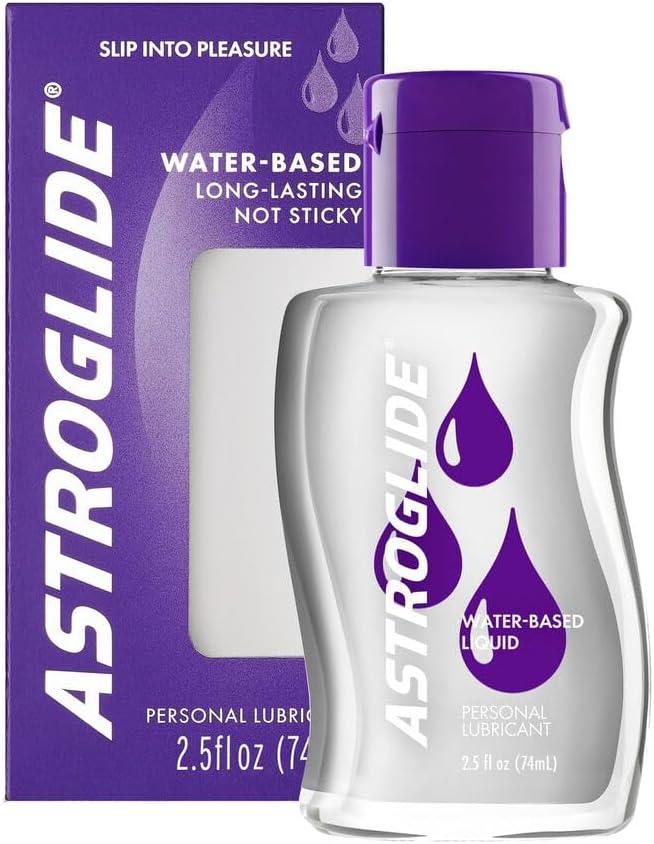 Astroglide Water Based Lube (2.5oz), Liquid Personal Lubricant for for Men, Women and Couples, Safe for Toys, Travel-Friendly Size