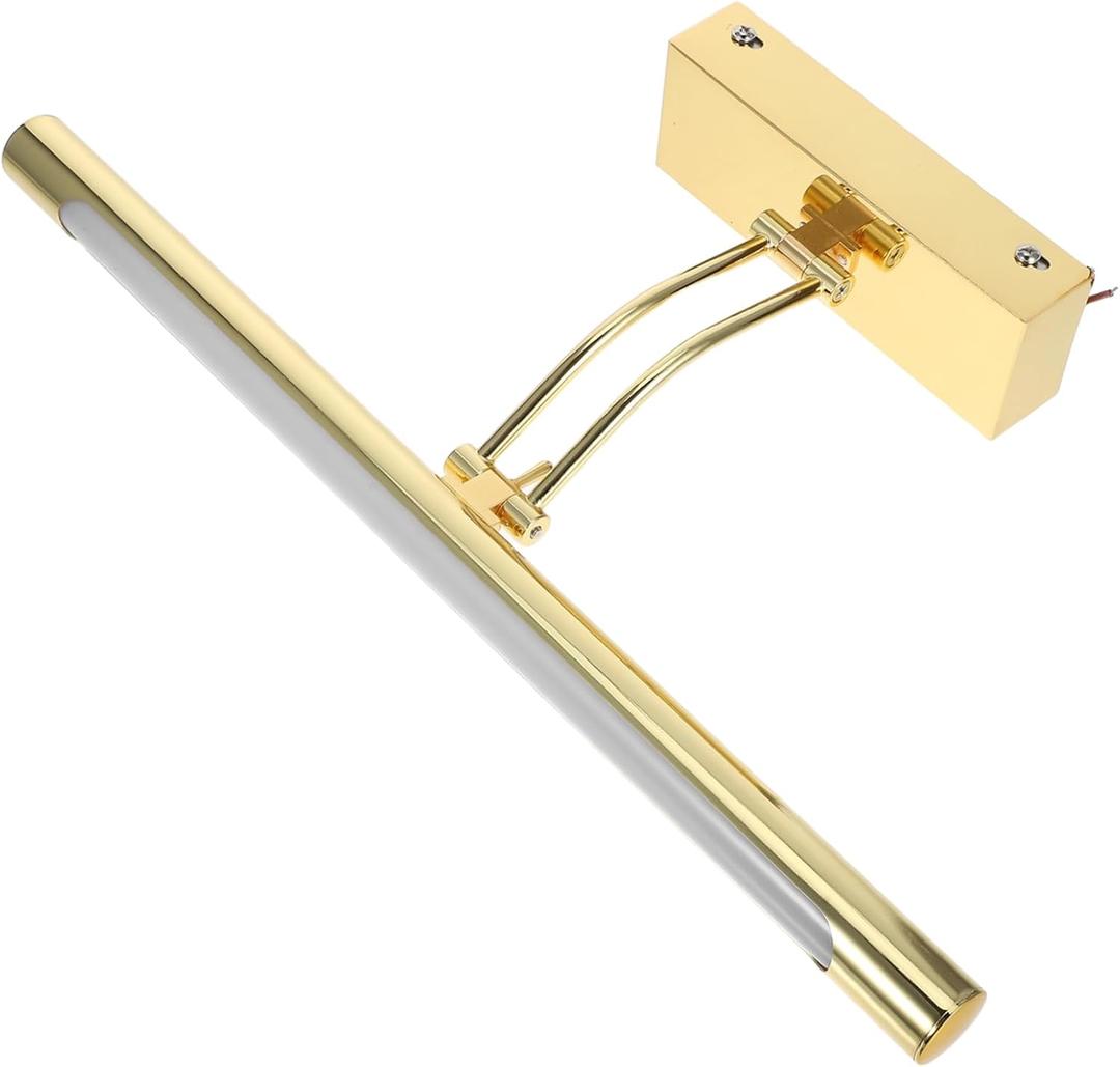 9w Led Mirror Headlight Wall Lamp Modern Golden Vanity Light for Bathroom Bedroom and Living Room White Light Easy to Install