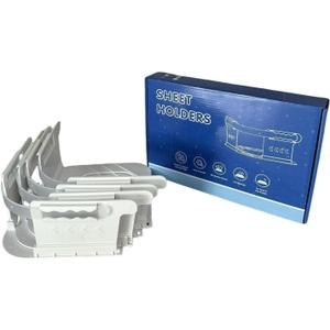 4 Pcs Set with Heavy-Duty Mattress Strap Fixed Bed Sheet Holder, Easy to Install,Can Prevent Bed Sheet Displacement,Bed Sheet Fixing Tool, for All mattresses (White (4 Pieces Per Set))