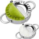 Stainless Steel Dumpling Ravioli Maker Press,AUAM 2 Pack Pierogi Mold - Wonton Mould, Easy-tool for Dumpling Wrapper Dough Stamp Cutter Pastry Pie Making (Small 3 inch,Large 3.75 inch) (Silver)