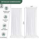White Backdrop Curtain - 10FTx10FT White Drapes for Backdrop Parties Soft Polyester Photo Back Drop Wedding Decorations Photoground Back Drop Stain-Resistant for Back Drop Stand, 2Panels
