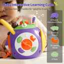 Baby Busy Learners Activity Cube Montessori Toddler Toys for 1-3 Year Old,17-in-1 Travel Activities Educational Learning Baby Toys for 6 12 18 Month Boys Girls Christmas Brithday Gifts (Purple)