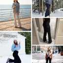 Heathyoga Cargo Pants Women Fleece Lined Leggings Waterproof Hiking Pants Women Thermal Pants Warm Wide Leg Sweatpants Winter (M)