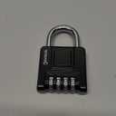 Combination Lock for Outdoor & Indoor | Heavy Duty, Weatherproof, 4-Digit Security | Padlock for Lockers, Gates, Fences, Sheds, Storage | 1-Pack, Black