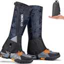 Leg Gaiters, Upgraded 1000D Waterproof Snow Gaiters with Reflective Patch, Hiking Boots Gaiters with Adjustable Foot Strap, Lightweight Leg Shoe Guards Gators (Large)