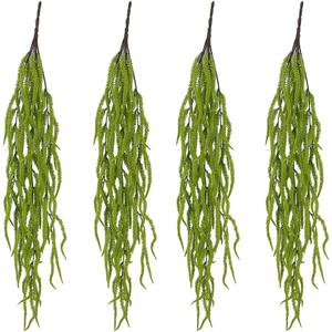 4Pcs Amaranthus Hanging Wedding Flowers 32" Green String of Pearls Plant for Wedding Arch Flowers, Garlands, Wisteria Flowers Arrangement, Rustic Vase Decoration
