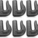 SOUJOY 6 Pack Weld on Grab Hook, 3/8" Tractor Bucket Hooks, G70 Forged Clevis Weldable Tow Chain Hook for Chain Pulling and Lifting, Trailer Truck, Rigging, Car