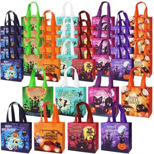 40PCS Halloween Trick or Treat Bags, Non-Woven Gift Tote Bags with Handles for Gifts Wrapping, Party Supplies, 7.9"7.9"3.15"