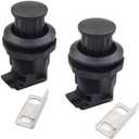 2Pcs Push Button Latch, Push to Close Latches for Perpendicular Door Configurations Latches - Push-to-Close Latches - Knob Stores Flush (Black)