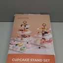 Kootek Dessert Cupcake Stand, 10pcs Dessert Table Display Set, 3 Tiered Cup Cake Holder Tower Stand Riser& Cookie Serving Trays for Wedding, Tea Party, Birthday, Baby Shower (Gold & White)