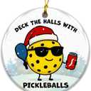 4 x Funny Pickleball Ornament 2025  Deck The Halls with Pickleballs Holiday Tree Decoration  Unique Pickleball Gift for Players, Coaches, Friends, and Pickleball Lovers