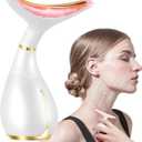 Ms.W 3-in-1 Beauty Massager for Face and Neck, Facial Massager with Heat, Vibration and Led, Electric Face Massager for Skin Improve, Smooth, Firm