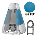 CKE Upgraded Portable Toilet Kit for Camping, Portable Camping Toilet with Pop Up Privacy Tent, Foldable Camp Toilet Set for Adults, Outdoor Folding Toilet Potty Shower Changing Room Bathroom Tent