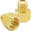 Uenede 2PCS Brass Coupler 1/2" Flare Female to 3/8" Flare Male Tube Gas Adapter Nipples Pipe Fittings Hose Connectors