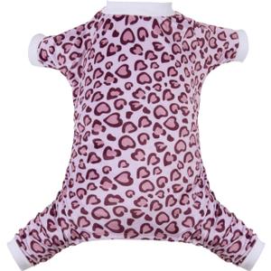 CuteBone Dog Halloween Pajamas Puppy Onesies Small Dogs Soft Pjs Coat Cat Apparel Comfy Pet Christmas Clothes Outfit Doggie Bodysuit P226S (Leopard print)