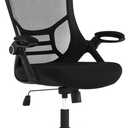 Flash Furniture Porter High Back Black Mesh Ergonomic Swivel Office Chair with Black Frame and Flip-up Arms, Set of 1