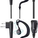commountain CP200D CLS1410 Earpiece Compatible for Motorola Radios R2 CLS1110 CP100D CP200 CP185 BPR40 BPR40D DTR700 DTR650 RDU4100 RDU4160D RMU2040 RMU2080D CLS CP, G Earhook Headset Ear Piece-2 Pack