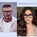 Gleyemor Blue Light Glasses for Men Women Trendy Square Frame Blue Light Blocking Lens Computer Glasses