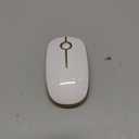 VssoPlor Wireless Mouse, 2.4G Slim Portable Computer Laptop Mouse with Nano Receiver Quiet Silent Optical Mice for Notebook, PC, Laptop, Computer-White and Gold