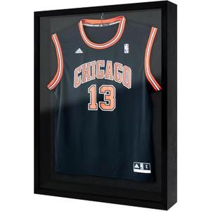 Premium Solid Wood Display Case, 22" x 28", Plexiglass Front, Linen Background, Black Finish