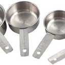 American Metalcraft MCL4 Stainless Steel Measuring Cup Set, Solid Flat Handle, Silver, 4 Piece