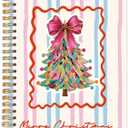 Yhtrg Coquette Christmas Tree Spiral Notebooks, Girly Preppy Colorful Coquette Glitter Christmas Journal Gifts for Women, Xmas Holiday Notebook Journal for Note Taking, 5.5x8.3 Inch