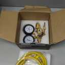 RX WELD Nitrogen Regulator with 0-1000 PSI CGA580 Inlet, Delivery Pressure Equipment Brass Inlet Outlet Connection Gauges with Refrigeration Hose