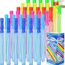 24 Pack Bubble Wands for Kids, 8 Colors Bubbles Stick Bulk, 14.6" Easter Party Favor Summer Toy for Children