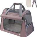 Airline Approved Soft-Sided Pet Carrier for Cats & Small Dogs - Ventilated Travel Bag with Removable Mat, Under 15 lbs, Red