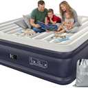 VOSSER King Size Air Mattress with Built-in Pump, 18" Raised, Blow Up Bed