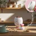 DIF DECO Cute Storage Jars with Airtight Lid, Funny Candy Shape Ceramic Food Container, Cookie Canister for Coffee Bean, Sugar, Tea, Spices, Cereal, Nuts, Dog Treat-700 ml / 23.7 oz(Pink Dots)