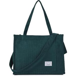 Valleycomfy Corduroy Tote Bag for Women Travel Crossbody Bag Purse Women Shoulder Bags Work Handbags Everyday Hobo Bag, L