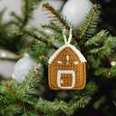 2 x Christmas Gingerbread Ornaments for Christmas Tree - House Warming Gifts New Home - New Home Ornament 2025 - Housewarming Gifts for First House, Couple - Gingerbread Cookie Crochet Ornament