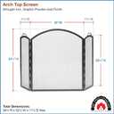 30x34-in Arched Three-Fold Screen