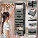 GRANNY SAYS Hanging Closet Organizer 6 Shelves, Closet Organizers and Storage with 5 Drawers, 6 Side Pockets Closet Hanging Organizer, Hanging Storage Organizer for Closet, Baby Clothes, Gray (Inseparable)