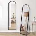 Americanflat 15x59 Arched Mirror with Stand- Large Hanging Mirrors with Durable Frame - Modern Mirror for Bathroom, Bedroom, Living Room - Mirrors for Wall Display and Home Decor - Black