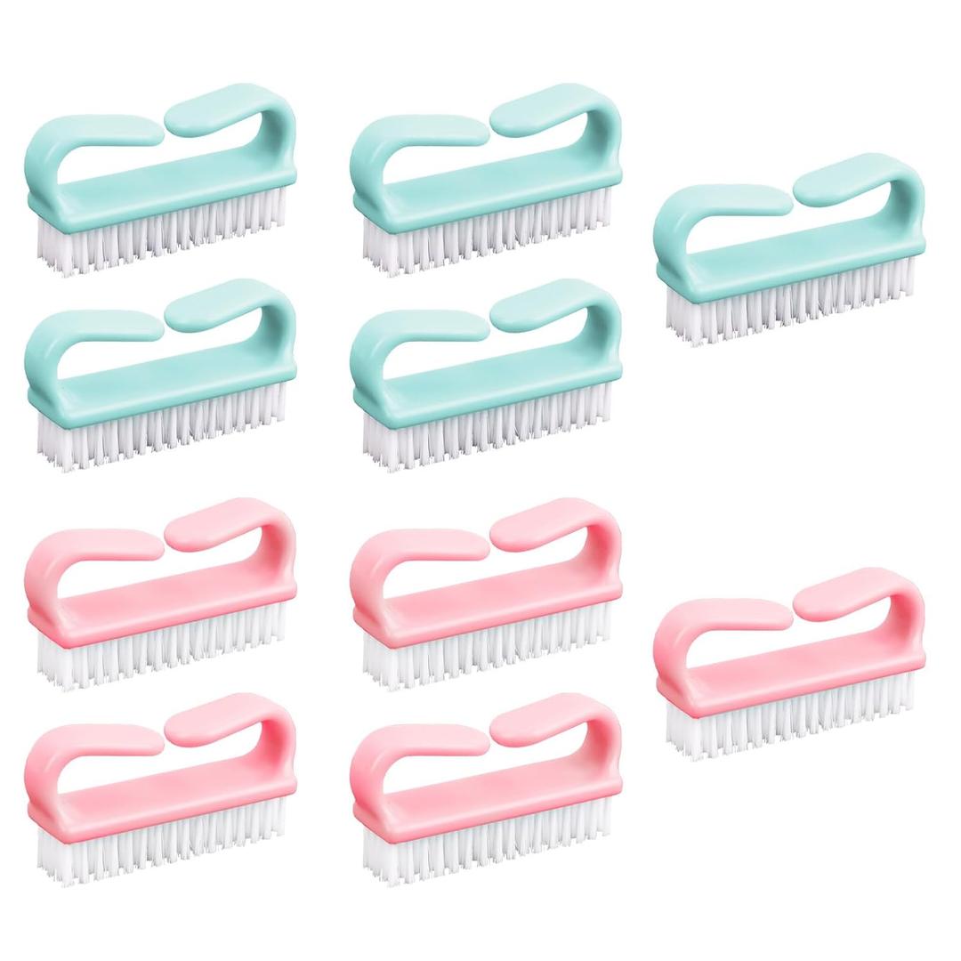 10 Pack Handle Nail Brush, Hand and Toe Nail Care Kit with Deep Cleaning Brushes, Scrubbing Tool Kit for Men and Women
