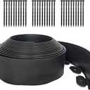 33FT Landscape Edging, 4 in Tall Garden Edging Borders with 30 Spikes,Flexible Lawn Edging Kit Plastic Mini Fence Borders for Grass Flower Beds, Pavement,Yard -Black (Black-10m*10cm)